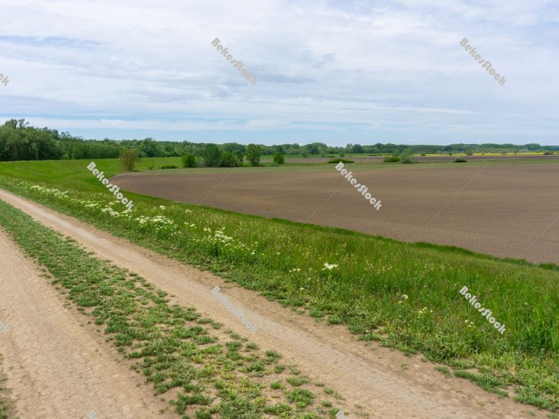 View from the dam of the Kettos-Koros river - spring in Hungary View from the dam of the Kettos-Koros river - spring in Hungary