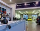 Christmas reindeer figurine in the Volkswagen car showroom