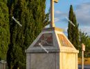 Column (cross) 'Beli Kriz' at sunset, Portoroz, Piran, Obalno-kr