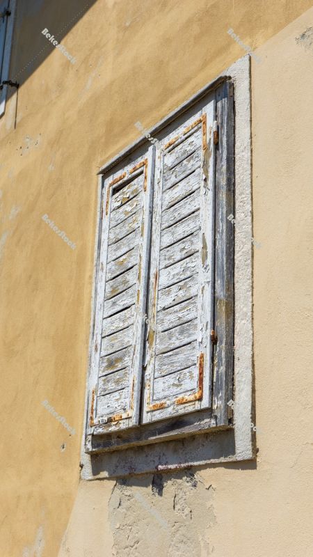 Closed spalette, window, Piran, Obalno-kraska, Slovenia, June 20 Closed spalette, window, Piran, Obalno-kraska, Slovenia, June 20