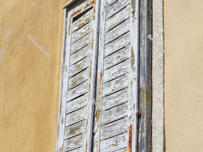 Closed spalette, window, Piran, Obalno-kraska, Slovenia, June 20 Closed spalette, window, Piran, Obalno-kraska, Slovenia, June 20