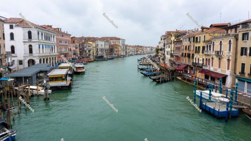 Grand Canal during the coronavirus crisis, Venice, Veneto, Italy Grand Canal during the coronavirus crisis, Venice, Veneto, Italy