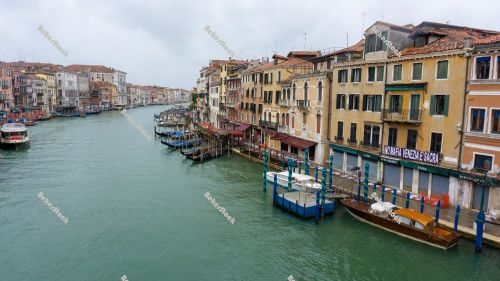 Grand Canal during the coronavirus crisis, Venice, Veneto, Italy Grand Canal during the coronavirus crisis, Venice, Veneto, Italy