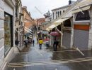 Deserted rainy street in Venice during the coronavirus crisis, V