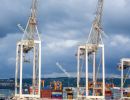 Cranes in the container terminal. Luka Koper (`Capodistria`), Sl
