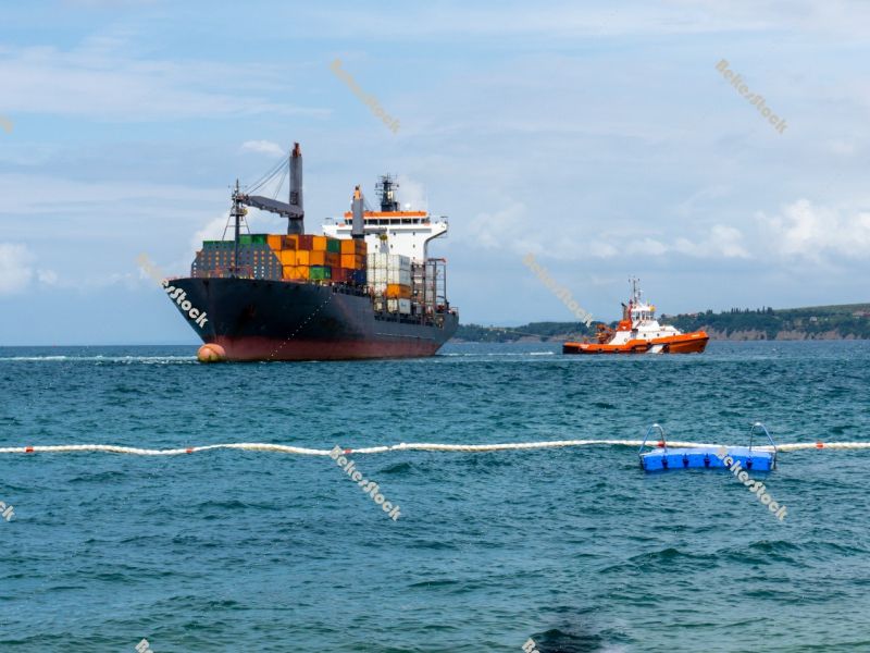 A pilot boat turn over a container vessel in port. Luka Koper (` A pilot boat turn over a container vessel in port. Luka Koper (`
