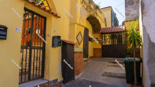 Typical country houses and house gates in Campania. Pollena Troc Typical country houses and house gates in Campania. Pollena Troc