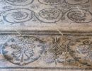 Mosaic decoration in the Suburban Baths in Pompeii. Pompei, Camp