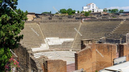 Large Theatre (`Teatro Grande`) in Pompeii. Pompei, Campania, It Large Theatre (`Teatro Grande`) in Pompeii. Pompei, Campania, It