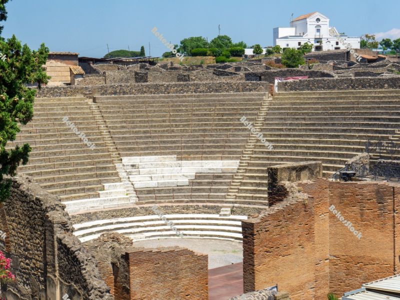 Large Theatre (`Teatro Grande`) in Pompeii. Pompei, Campania, It Large Theatre (`Teatro Grande`) in Pompeii. Pompei, Campania, It