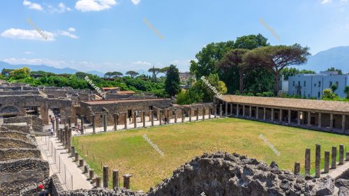 QUADRIPORTICUS OF THE THEATRES OR GLADIATORS BARRACKS in Pompeii QUADRIPORTICUS OF THE THEATRES OR GLADIATORS BARRACKS in Pompeii