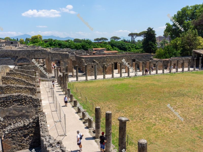 QUADRIPORTICUS OF THE THEATRES OR GLADIATORS BARRACKS in Pompeii QUADRIPORTICUS OF THE THEATRES OR GLADIATORS BARRACKS in Pompeii