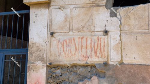 Detail of a graffiti in Pompeii. Pompei, Campania, Italy, July 2 Detail of a graffiti in Pompeii. Pompei, Campania, Italy, July 2