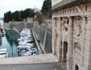 The Land Gate, Lion of Venice, background of the small port, Zadar, December 2019