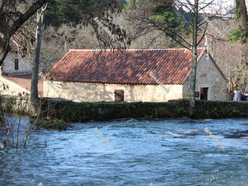 Watermill at the `Skradinski Buk` waterfall Watermill at the `Skradinski Buk` waterfall