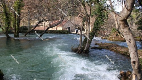 Watermill at the `Skradinski Buk` waterfall Watermill at the `Skradinski Buk` waterfall