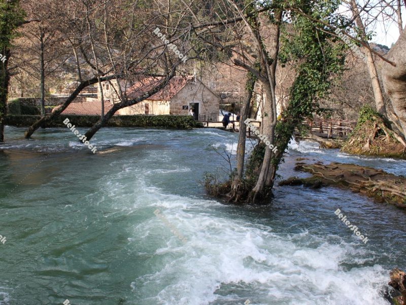 Watermill at the `Skradinski Buk` waterfall Watermill at the `Skradinski Buk` waterfall