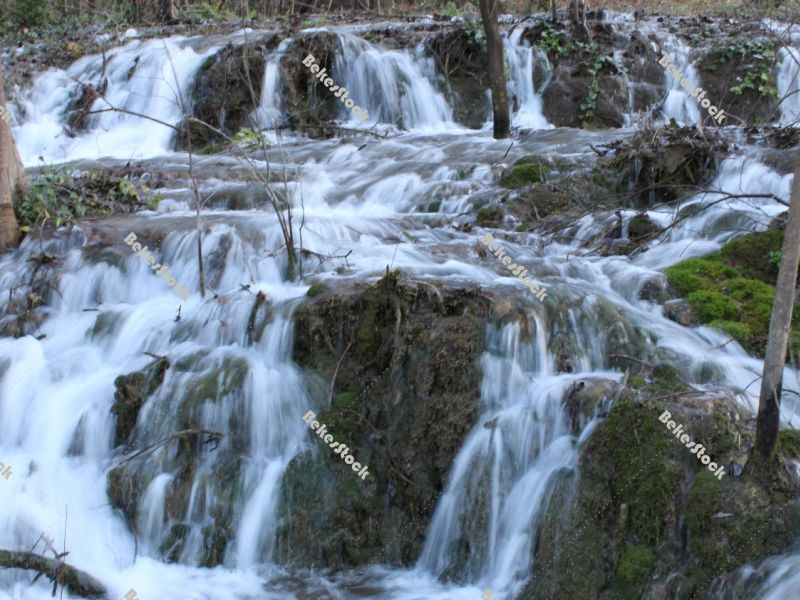 Rushing water  `Skradinski Buk` waterfall  - Krka National Park, Lozovac, Croatia, december 2019 Rushing water  `Skradinski Buk` waterfall  - Krka National Park, Lozovac, Croatia, december 2019