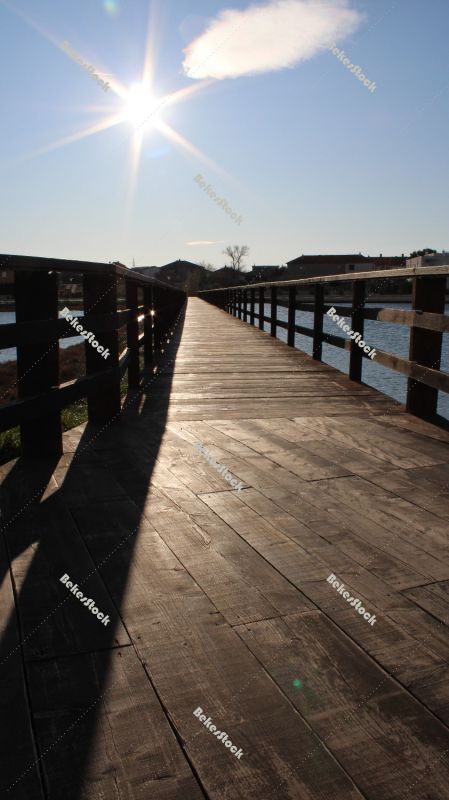 Wooden bridge, Nin, Croatia, December 2019 Wooden bridge, Nin, Croatia, December 2019