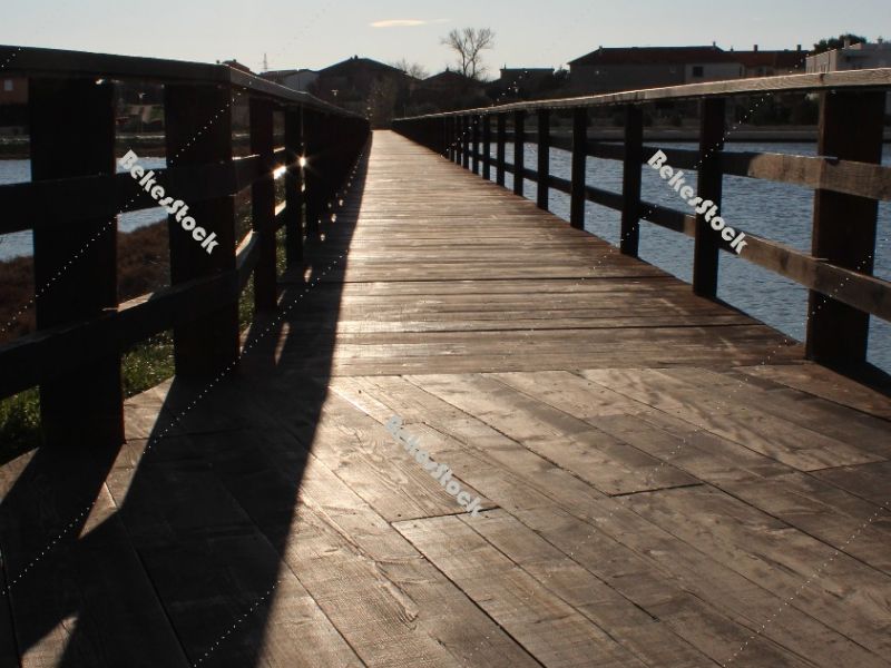 Wooden bridge, Nin, Croatia, December 2019 Wooden bridge, Nin, Croatia, December 2019