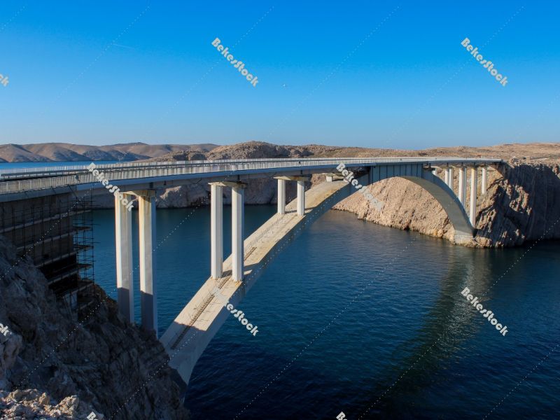 Paški most, Pag Bridge - Pag, Croatia, January 2020 Paški most, Pag Bridge - Pag, Croatia, January 2020