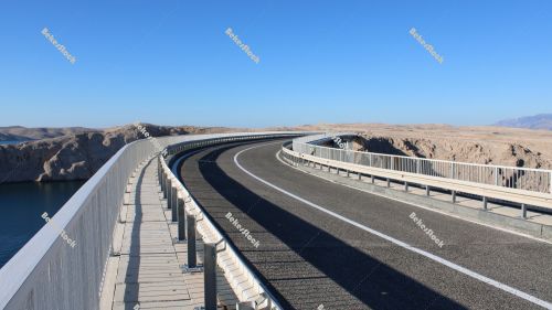Paški most, Pag Bridge - Pag, Croatia, January 2020 Paški most, Pag Bridge - Pag, Croatia, January 2020